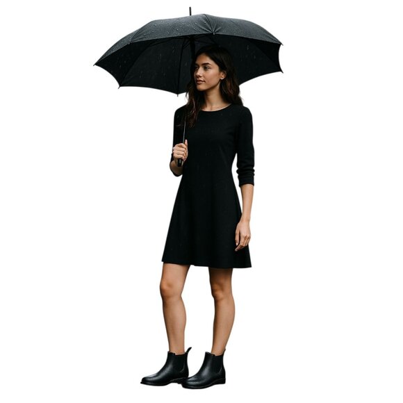 Henry Ferrera Chelsea Rain ANKLE Boots BOOTIES BLACK RUBBER WOMEN'S WOMAN'S 9 40 - Picture 1 of 16